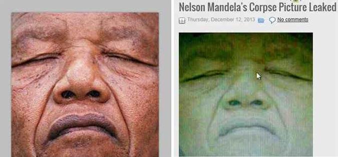 A imagem sem identificação do corpo de Mandela que vem circulando pela internet pode ser falsa(foto: Reprodução/AFP Photo) A imagem sem identificação do corpo de Mandela que vem circulando pela internet pode ser falsa(foto: Reprodução/AFP Photo)