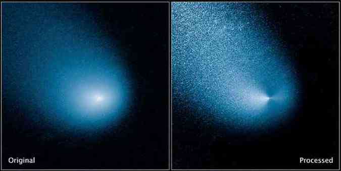 Cometa C/2013 A1, tambm conhecido como Siding Spring, fotografado de cmera no telescpio Hubble(foto: REUTERS/NASA/ESA/J.-Y )