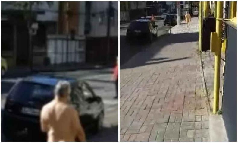 Homem foi flagrado andando nu no Bairro Alto dos Passos, em Juiz de Fora