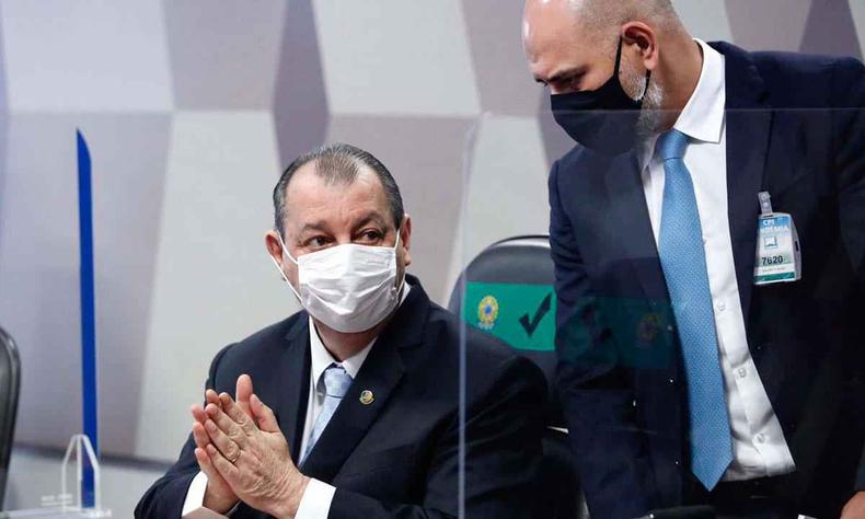 Senador Omar Aziz e seu assessor, Mrcio Noronha