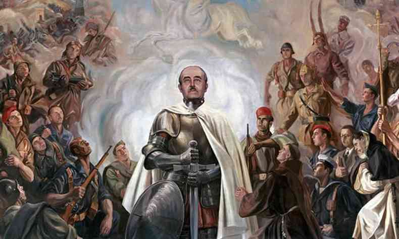 Francisco Franco: Uma f, uma ptria e um caudilho - um dos perodos mais obscuros na histria da Espanha.(foto: Mural de Propaganda - 1939)