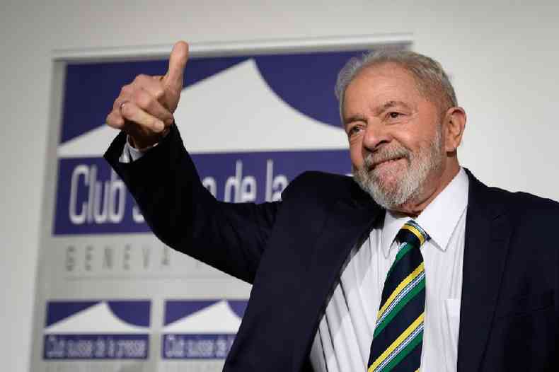 O ex-presidente Luiz Incio Lula da Silva no Geneva Press Club, em Genebra, Sua, em 6 de maro de 2020