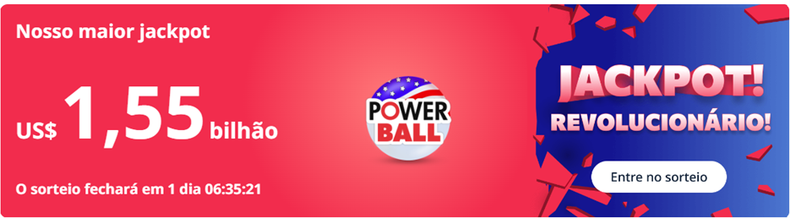 US$ 1,55 bilho de dlares, equivalente a 8 bilhes de reais, ser sorteado na Powerball na noite desta segunda-feira
