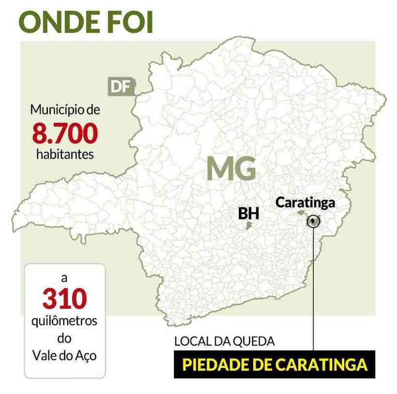 Mapa para mostrar onde ocorreu o acidente que matou Marília Mendonça