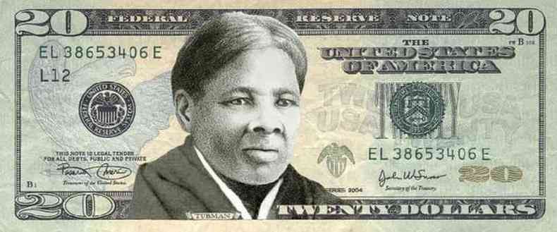 Montagem com rosto de Harriet Tubman em nota de 20 dlares(foto: BBC)