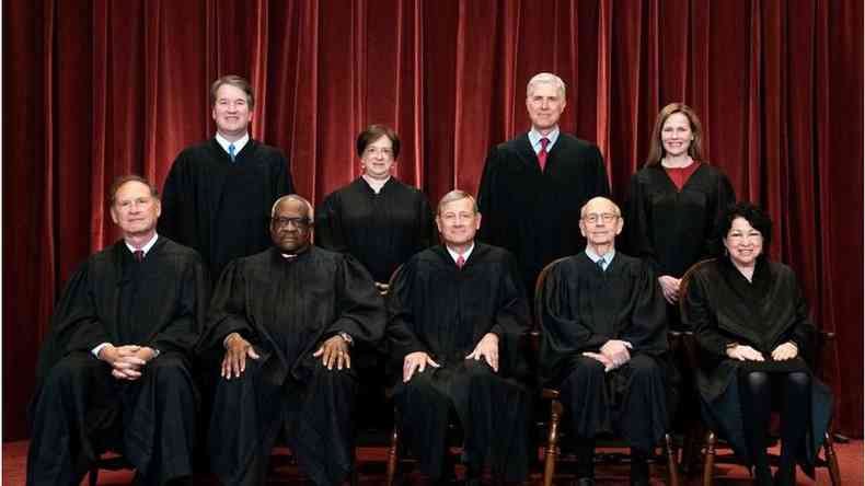 Nove integrantes da Suprema Corte dos Estados Unidos