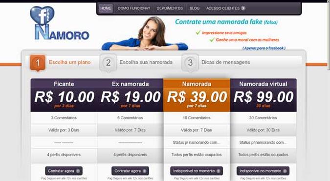 Há quatro opções de serviço definidos pelo grau de afinidade: ficante, ex-namorada, namorada e namorada virtual. Enquanto um Há quatro opções de serviço definidos pelo grau de afinidade: ficante, ex-namorada, namorada e namorada virtual. Enquanto um