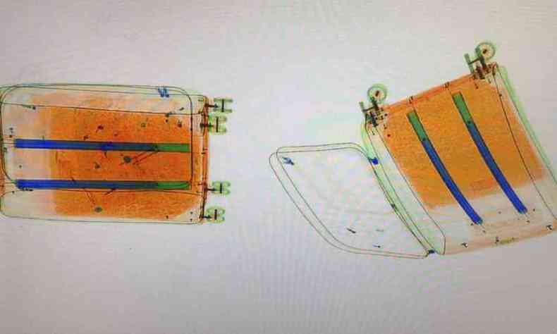 Raio X de mala confirma drogas (foto: Polcia Federal/ Divulgao)