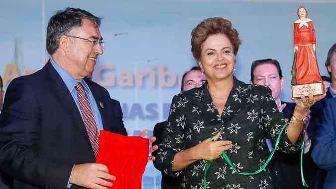 Presidente Dilma Rousseff durante cerimnia, nesta quarta-feira, de inaugurao da ponte Anita Garibaldi(foto: Roberto Stuckert Filho/PR)