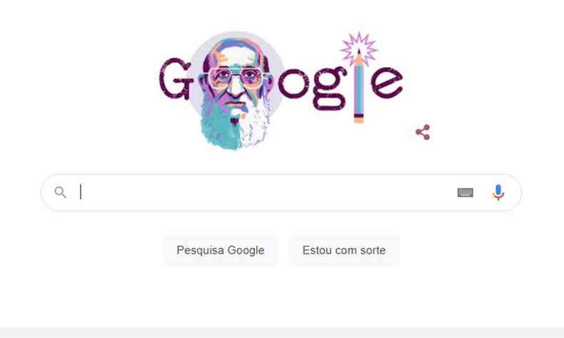 Doodle deste domingo (19/9) homenageia o patrono da educao brasileira, Paulo Freire. Eduardo Bolsonaro no gostou