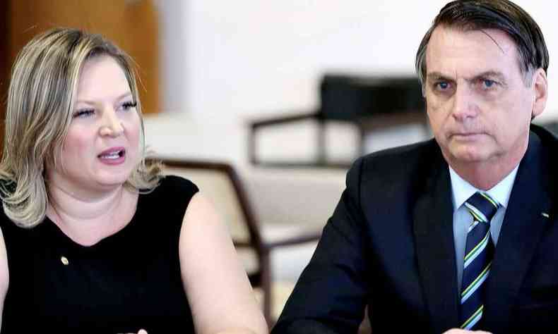 A deputada federal Joice Hasselmann e o presidente Jair Bolsonaro