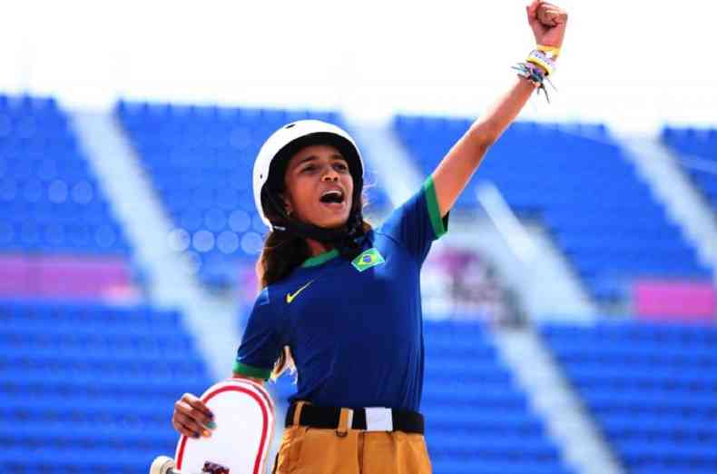 Rayssa Leal foi uma das principais histrias de sucesso do Brasil em Tquio 2021(foto: Reuters)