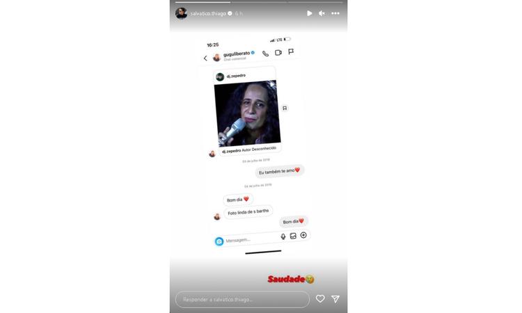 Print conversa Gugu e Thiago