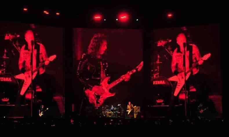 Imagem da apresentação do Metallica no Mineirão, em Belo Horizonte