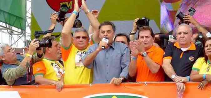 A comemorao do Dia do Trabalhador , em So Paulo, se transformou em evento poltico dos adversrios da presidente Dilma Rousseff (foto: Orlando Brito/PSDB)