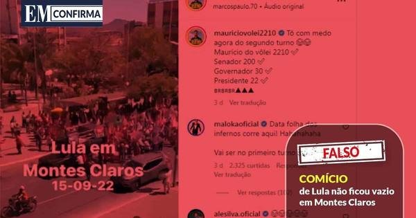 Image accompanying Vídeo mostra comício de Lula em Montes Claros no dia 15 de setembro com baixa adesão