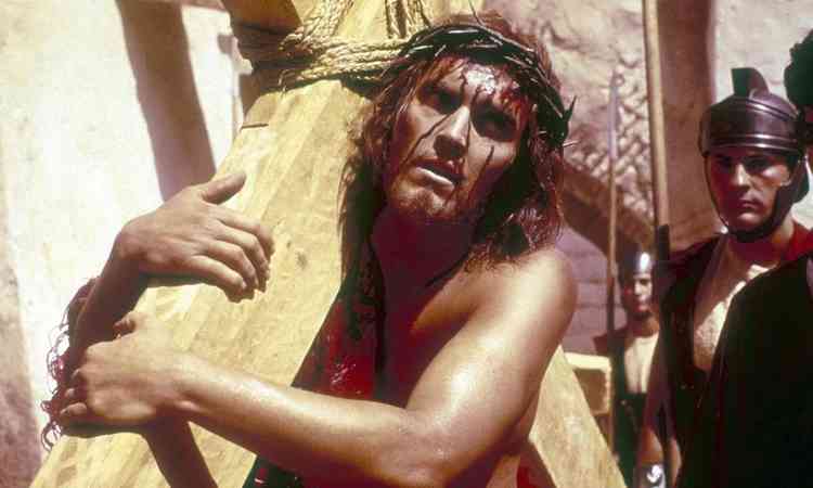 Ator Jeffrey Hunter como Jesus em 'O rei dos reis', filme de Nicholas Ray lançado em 1961
