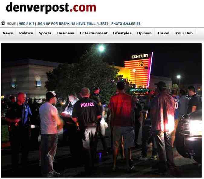 Cinema onde aconteceu o tiroteio em Aurora, no subrbio de Denver(foto: Reproduo/ www.denverpost.com)