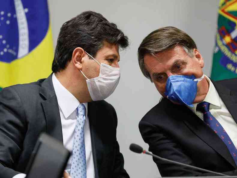 Ministro da Sade, Luiz Henrique Mandetta e presidente Jair Bolsonaro(foto: Isac Nbrega/PR)