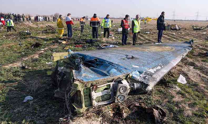 Foto de 8 de janeiro mostra parte da aeronave(foto: AKBAR TAVAKOLI / IRNA / AFP)