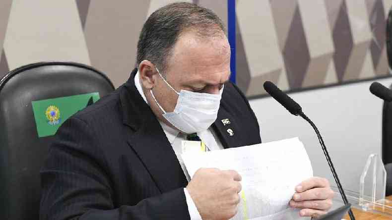 O ex-ministro Pazuello afirmou que no h comprovao de eficcia de medidas de isolamento, o que no  verdade(foto: Agncia Senado)