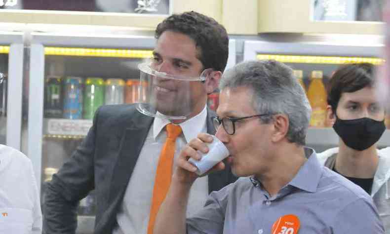 Braulio Lara e Romeu Zema durante campanha nas eleies municipais de 2020(foto: Alexandre Guzanshe/EM/DA Press)