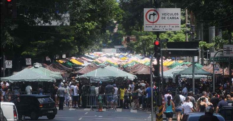 Ponto de alta concentra��o de consumidores, a Feira Hippie de BH est� entre os pontos de venda que ser�o fechados em BH(foto: Leandro Couri/EM/D.A Press %u2013 21/12/19)