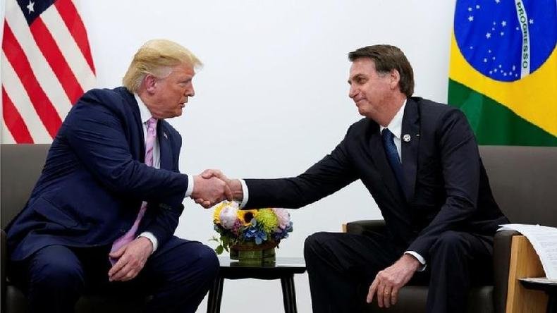 No Jap�o, Trump afirmou Bolsonaro 'se orgulha' da rela��o que tem com ele.(foto: Reuters)