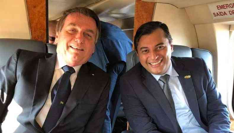 Wilson Lima (D), ao lado do presidente Jair Bolsonaro(foto: Redes Sociais/Reproduo)