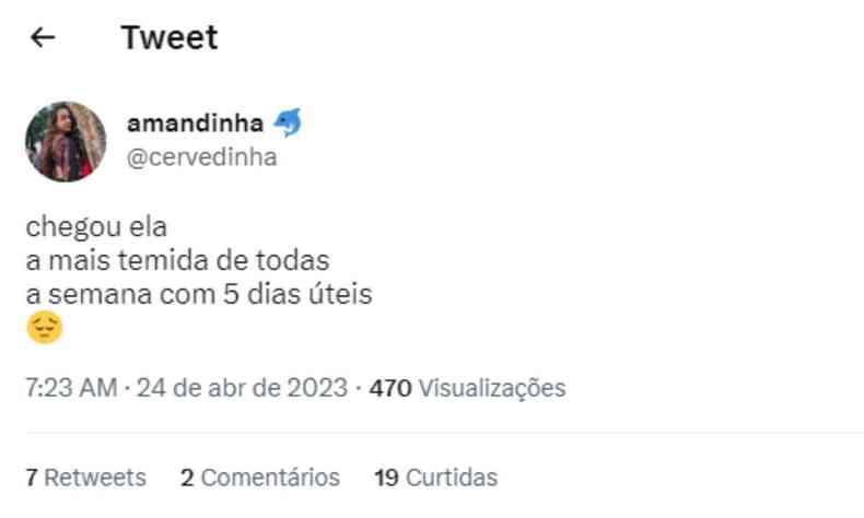 publicao de internauta no Twitter