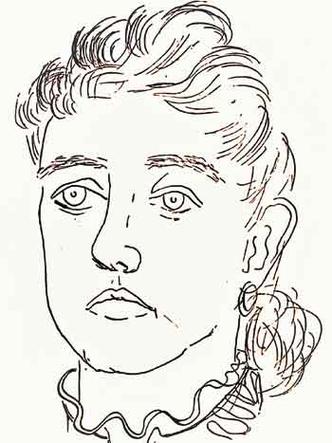 Desenho de Dona Joaquina do Pompu, feito em 1956 pelo artista plstico Amilcar de Castro
