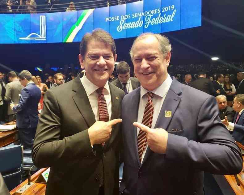 Cid e Ciro Gomes juntos no Senado, em 2021, no dia do aniversrio de Ciro, 6 de novembro