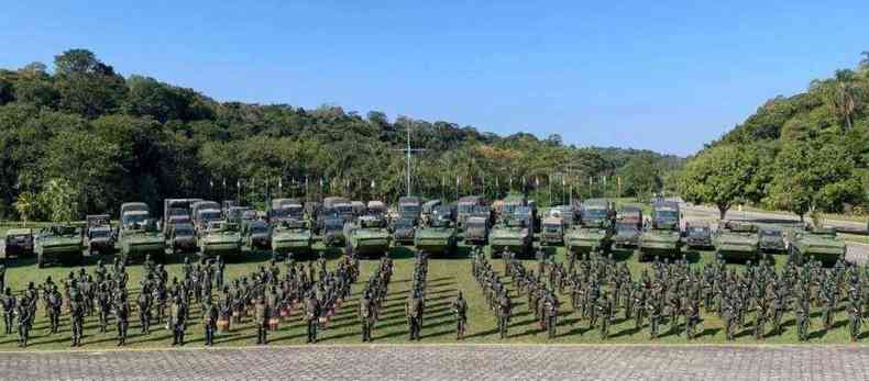 Campo de treinamento fica em Formosa, no interior de Gois(foto: Divulgao/Exrcito Brasileiro)