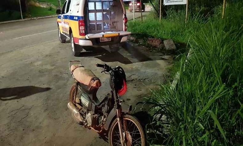 Motocicleta apreendida em Ipatinga com o nmero de identificao raspado 