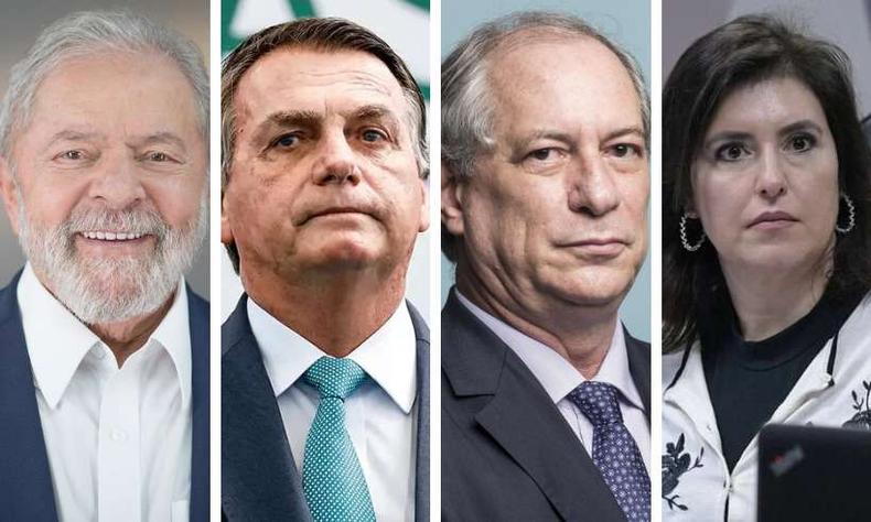 Montagem: Lula/Bolsonaro/Ciro/Tebet