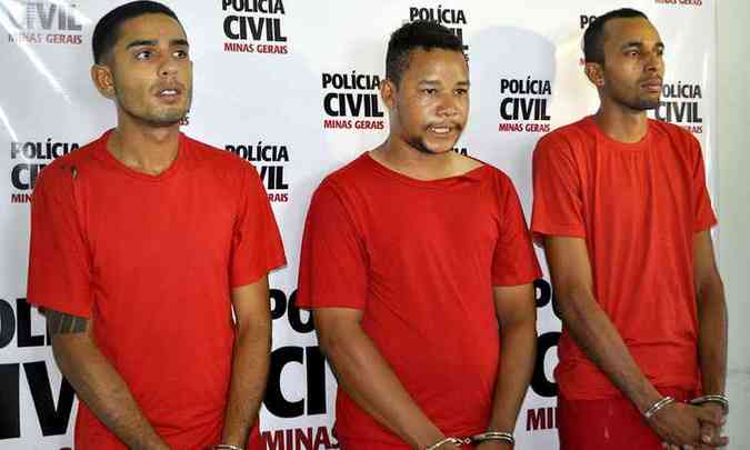 (foto: Os suspeitos presos foram Marcus Vinicius Queiroz Barbosa Junior, Marcelo Jernimo de Souza e Daniel da Cunha Vaz)