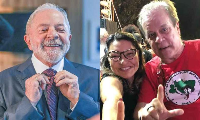 Lula é treinado por Chico Pinheiro para sabatina no Jornal Nacional(foto: Reprodução/Twitter) Montagem: Lula, Janja e Chico Pinheiro