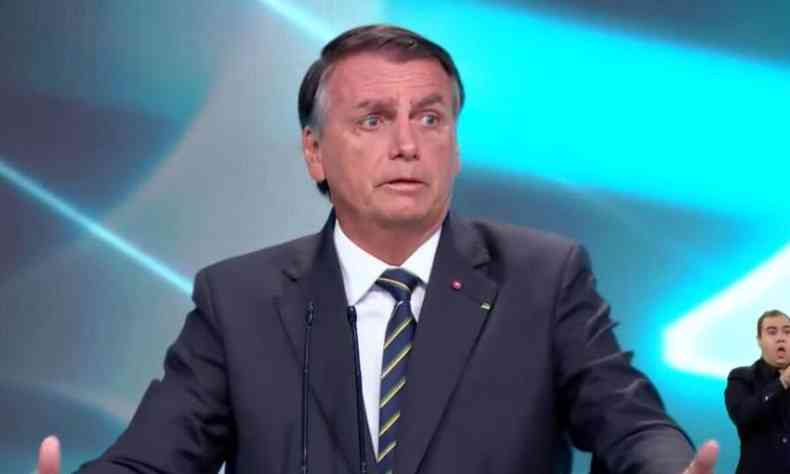 Jair Bolsonaro (PL) no debate do SBT
