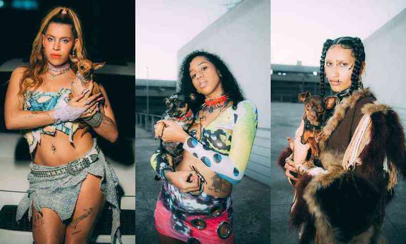 Foto de modelos com as cachorras de Luisa