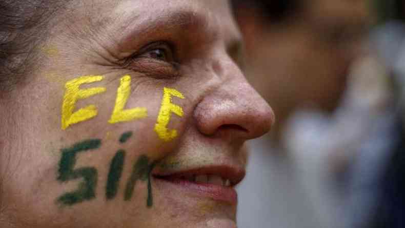 Manifestante pr-Bolsonaro no movimento Ele Sim