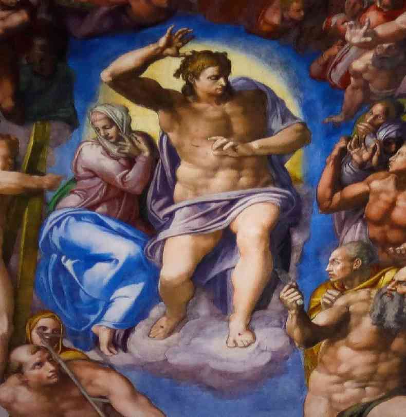 'O Dia do Juzo Final' na Capela Sistina do Vaticano (Michelangelo; 1526-1541)