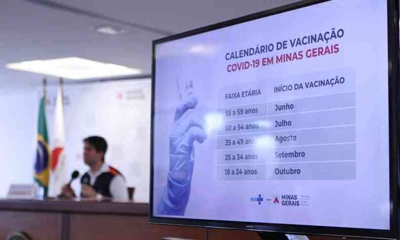 Cronograma de vacinao apresentado pelo governo de Minas(foto: Edsio Ferreira/EM/DA Press)