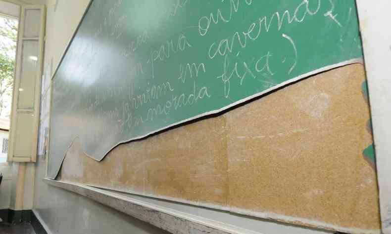 Foto de arquivo. quadro negro em escola de Belo Horizonte