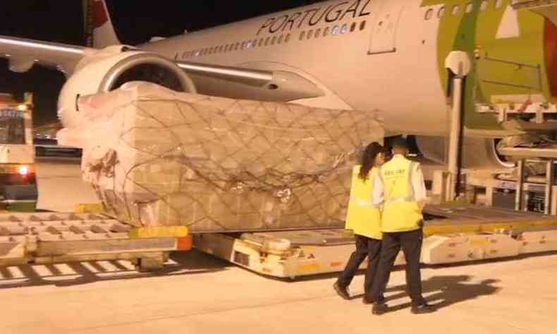 Carga saiu de Guangzhou, na China, e deve chegar ao Aeroporto Internacional de BH na noite desta sexta (1)(foto: Divulgao/Celer)