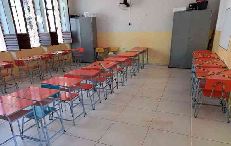 As salas de aulas foram divididas de acordo com o nmero de alunos e metragem(foto: Divulgao/ Prefeitura de Bom Despacho)