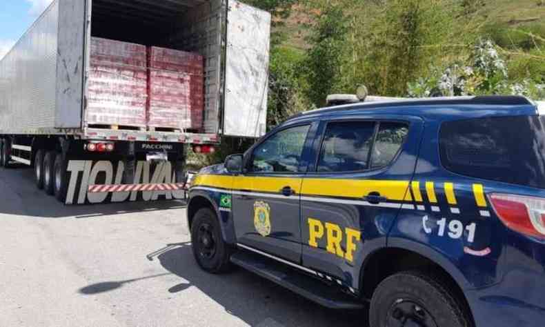 A carga estava avaliada em aproximadamente R$ 160 mil(foto: Divulgao/ PRF)
