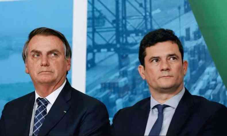 Bolsonaro e Moro na poca em que o ex-juiz ainda fazia parte do governo(foto: Carolina Antunes/PR)