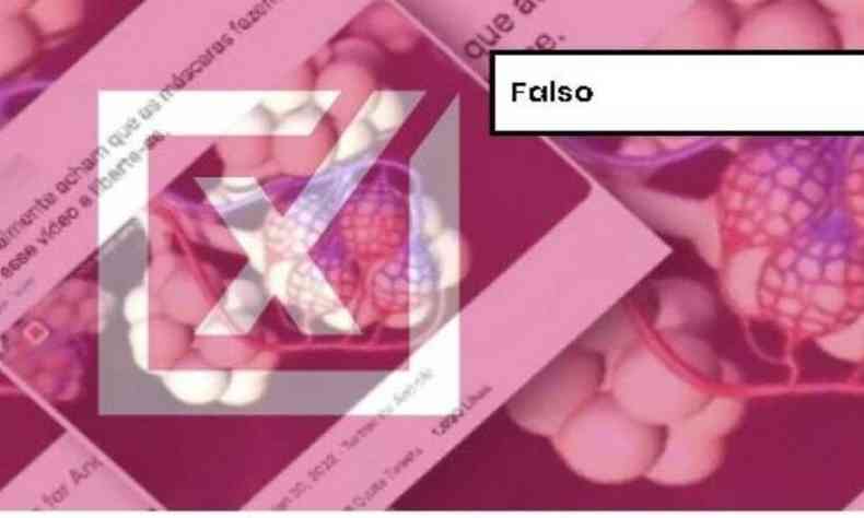 Arte do Projeto Comprova com a palavra 'Falso' e um X