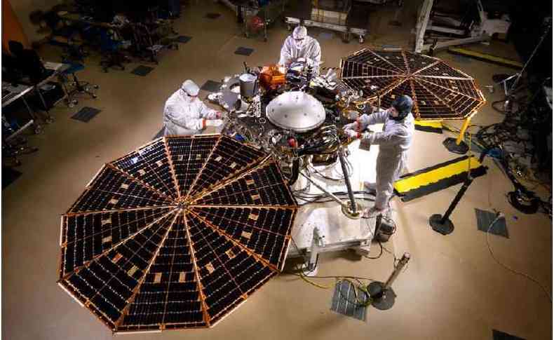 A sonda InSight foi lanada em 2018, pousando em Marte em novembro do mesmo ano(foto: NASA/JPL-Caltech/Lockheed Martin)