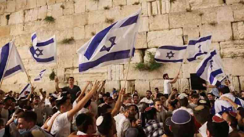 A chamada Marcha da Bandeira comemora a captura de Jerusalém oriental por Israel em 1967 (foto de arquivo)(foto: Reuters)